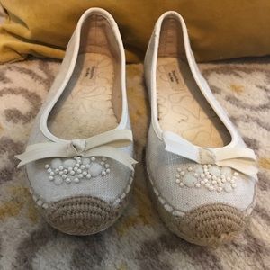 White espadrille shoes